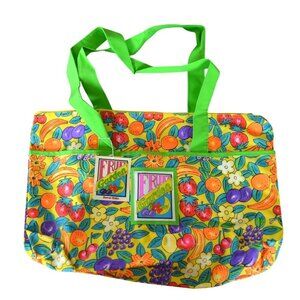 NWT Dover Kids Fruit Garden Market Summer Large Zipper Tote Bag Water Resistant
